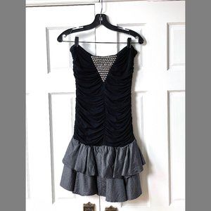 Black mini dress with rhinestone detail